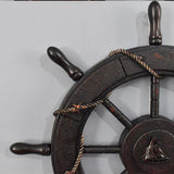 Maxbell Maxbell Wooden Ship Steering Wheel Decor Pirate Hanging Beach Theme Sailboat Decor 62cm