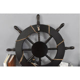 Maxbell Maxbell Wooden Ship Steering Wheel Decor Pirate Hanging Beach Theme Sailboat Decor 62cm