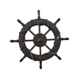 Maxbell Maxbell Wooden Ship Steering Wheel Decor Pirate Hanging Beach Theme Sailboat Decor 62cm