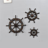 Maxbell Maxbell Wooden Ship Steering Wheel Decor Pirate Hanging Beach Theme Sailboat Decor 62cm