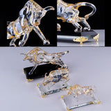 Maxbell Portable Crystal Bull Figurine Statue Art Craft for Shelf Store Living Room C
