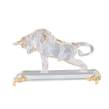 Maxbell Portable Crystal Bull Figurine Statue Art Craft for Shelf Store Living Room C