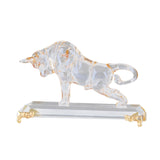 Maxbell Portable Crystal Bull Figurine Statue Art Craft for Shelf Store Living Room C