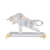 Maxbell Portable Crystal Bull Figurine Statue Art Craft for Shelf Store Living Room C