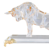 Maxbell Portable Crystal Bull Figurine Statue Art Craft for Shelf Store Living Room C