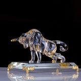 Maxbell Portable Crystal Bull Figurine Statue Art Craft for Shelf Store Living Room C