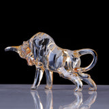 Maxbell Portable Crystal Bull Figurine Statue Art Craft for Shelf Store Living Room C