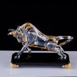 Maxbell Crystal Bull Figurine Souvenir for Restaurant Desktop Decoration