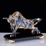 Maxbell Crystal Bull Figurine Souvenir for Restaurant Desktop Decoration
