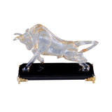 Maxbell Crystal Bull Figurine Souvenir for Restaurant Desktop Decoration