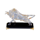 Maxbell Crystal Bull Figurine Souvenir for Restaurant Desktop Decoration