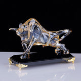 Maxbell Crystal Bull Figurine Souvenir for Restaurant Desktop Decoration