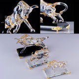 Maxbell Crystal Bull Figurine Souvenir for Restaurant Desktop Decoration
