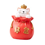 Maxbell Maxbell Lucky Cat Money Bank Animal Statue Figurine Sculpture for Home Table Decor Red