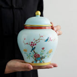 Maxbell Maxbell Chinese Style Ceramic Ginger Jar Decorative Vase Caddy Storage Jar with Lid