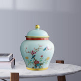 Maxbell Maxbell Chinese Style Ceramic Ginger Jar Decorative Vase Caddy Storage Jar with Lid