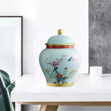 Maxbell Maxbell Chinese Style Ceramic Ginger Jar Decorative Vase Caddy Storage Jar with Lid