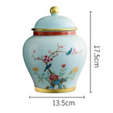 Maxbell Maxbell Chinese Style Ceramic Ginger Jar Decorative Vase Caddy Storage Jar with Lid