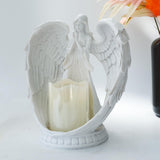 Maxbell Maxbell Resin Angel Statue Candle Holder Angel Wing Figurine Tea Light Holders L