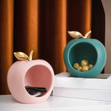 Maxbell Modern Fruit Statue Storage Box Sculpture Key Holder Tabletop Figurines green