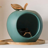 Maxbell Modern Fruit Statue Storage Box Sculpture Key Holder Tabletop Figurines green