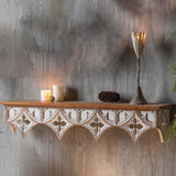 Maxbell Maxbell Wall Shelf Storage Rack Display Rustic Crafts Retro Style for Bedroom Decor 80cmx18cmx17cm