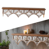 Maxbell Maxbell Wall Shelf Storage Rack Display Rustic Crafts Retro Style for Bedroom Decor 80cmx18cmx17cm
