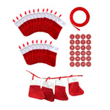 Maxbell Maxbell 24Pcs Advent Calendar Bags Christmas Gift Bags Socks for Xmas Wall Hanging