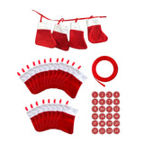 Maxbell Maxbell 24Pcs Advent Calendar Bags Christmas Gift Bags Socks for Xmas Wall Hanging