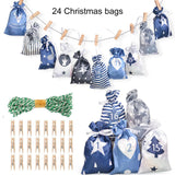 Maxbell Maxbell 24Days Advent Calendar Bags Christmas DIY Wall Decor Clips Rope Labels