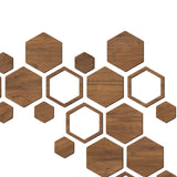 Maxbell Maxbell Hexagonal Wood Wall Stickers Home Decor for Furniture Surface Dining Room
