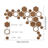 Maxbell Maxbell Hexagonal Wood Wall Stickers Home Decor for Furniture Surface Dining Room
