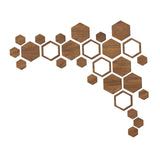 Maxbell Maxbell Hexagonal Wood Wall Stickers Home Decor for Furniture Surface Dining Room