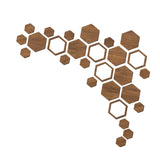 Maxbell Maxbell Hexagonal Wood Wall Stickers Home Decor for Furniture Surface Dining Room