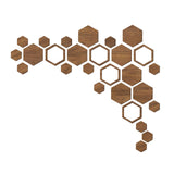 Maxbell Maxbell Hexagonal Wood Wall Stickers Home Decor for Furniture Surface Dining Room