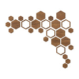 Maxbell Maxbell Hexagonal Wood Wall Stickers Home Decor for Furniture Surface Dining Room