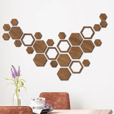 Maxbell Maxbell Hexagonal Wood Wall Stickers Home Decor for Furniture Surface Dining Room