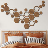 Maxbell Maxbell Hexagonal Wood Wall Stickers Home Decor for Furniture Surface Dining Room