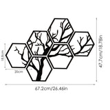 Maxbell Maxbell 6Pcs Creative 3D Tree Branch Wall Stickers Murals for Kitchen Home Office