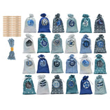 Maxbell 24Pcs Xmas Advent Calendar Bag Candy Fill Sacks Wall Decoration for Festival