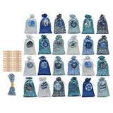 Maxbell 24Pcs Xmas Advent Calendar Bag Candy Fill Sacks Wall Decoration for Festival