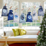 Maxbell 24Pcs Xmas Advent Calendar Bag Candy Fill Sacks Wall Decoration for Festival