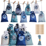 Maxbell 24Pcs Xmas Advent Calendar Bag Candy Fill Sacks Wall Decoration for Festival
