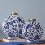 Maxbell Blue and White Porcelain Vase Decorative Vase Decoration for Home Kitchen 14cmx26cm