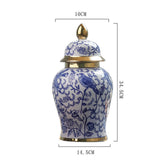 Maxbell Ceramic Ginger Jar Vase Table Centerpiece Glossy for Office Decoration Gift S