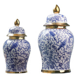 Maxbell Ceramic Ginger Jar Vase Table Centerpiece Glossy for Office Decoration Gift S