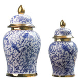 Maxbell Ceramic Ginger Jar Vase Table Centerpiece Glossy for Office Decoration Gift S