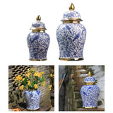 Maxbell Ceramic Ginger Jar Vase Table Centerpiece Glossy for Office Decoration Gift S