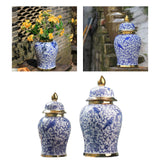 Maxbell Ceramic Ginger Jar Vase Table Centerpiece Glossy for Office Decoration Gift S