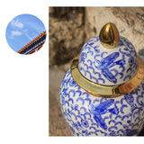 Maxbell Ceramic Ginger Jar Vase Table Centerpiece Glossy for Office Decoration Gift S